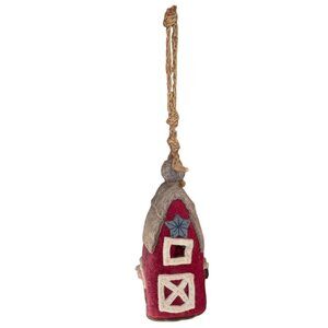 DZI Felted Wool Barn Birdhouse Wild Woolies Farm Decor Red Rustic